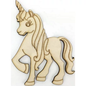 Fa figura Egyszarvú póni Fa natúr  8x11, 5cm