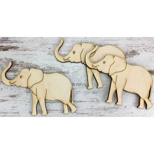 Fa figura elefánt sziluett 8cmx10cm 3db/cs
