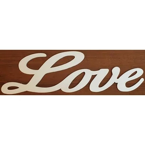 Fa figura felirat fehér Love írott 50x16cm