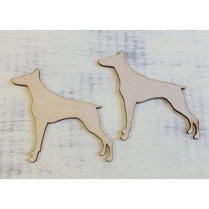 Fa figura festhető dobermann kutya 2db/cs