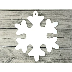 Fa figura festhető hópehely fehér 39cm