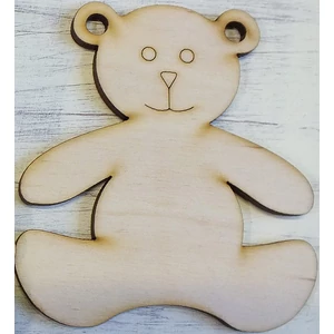 Fa figura festhető rajzos mackó 10cm 5db/cs