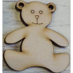 Fa figura festhető rajzos mackó 5cm 10db/cs