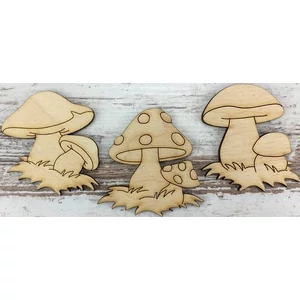 Fa figura Fa gomba szett natúr 6cm 3db/cs