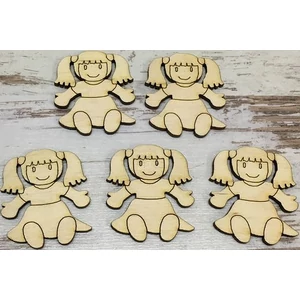 Fa figura játék baba natúr 4.3cmx5cmx3mm 5db/cs