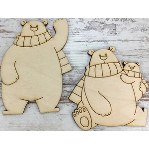 Fa figura jegesmedve sállal 10cm 2db/cs