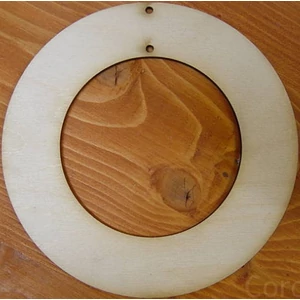 Fa figura koszorú alap natúr 15cm