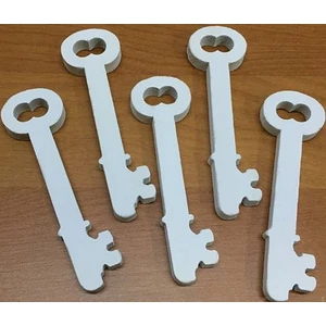 Fa figura kulcs fehér 2,5x9cm 5db/cs