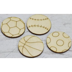 Fa figura labda szett foci, kosár, baseball, pöttyös 3.5cmx3mm 4db/cs