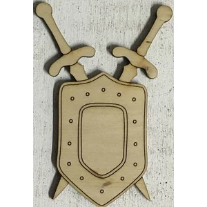 Fa figura lovagi pajzs karddal 6, 6x10cm 