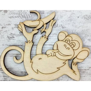 Fa figura majom 10x11cm 