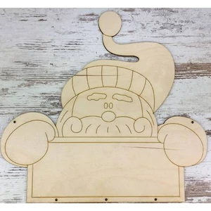 Fa figura Mikulás ajtódísz 30x31.5cm