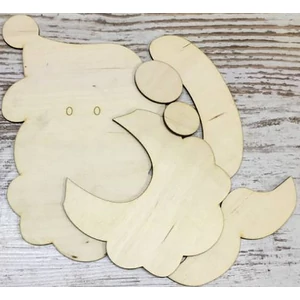 Fa figura Mikulásfej több elemes - 16x25cm