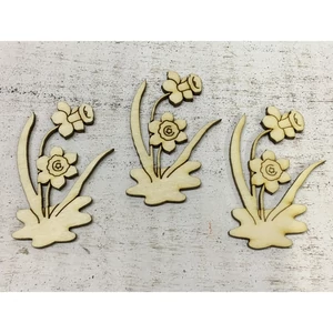 Fa figura nárcisz natúr virág 7cmx5cmx3mm 3db/cs