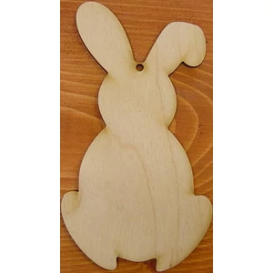 Fa figura nyúl álló natúr 16x9cm