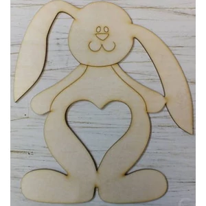 Fa figura nyuszi tapsi füles 25cm szívecskével