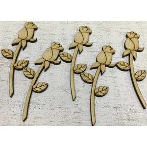 Fa figura rózsaszál Rózsa 7cmx2.5cmx3mm 5db/cs