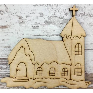 Fa figura templom 9x10cm 