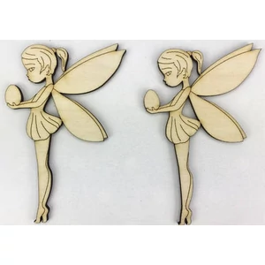 Fa figura tündér Ella - tündér varázstojással 9.5x6cm 2db/cs