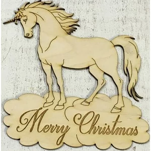 Fa figura unikornis Merry Christmas 13, 6x15cm