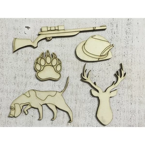 Fa figura vadász vadász - erdész szett 11cmx3mm 5db/cs