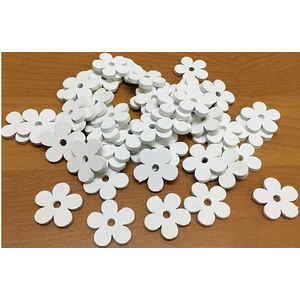 Fa figura virágok fehér 2, 5cmx3mm 50db/cs
