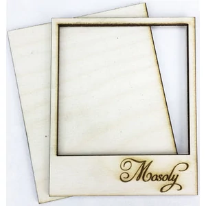 Fa fotókeret hátlappal polaroid fényképkeret "Mosoly 9x11cm