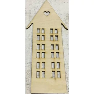 Fa házikó szíves 22x9cm
