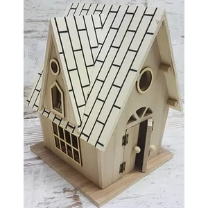 Fa házikó tetőtérrel mozgatható ajtóval 20x20x26, 5cm 