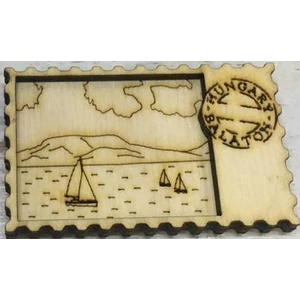 Fa hűtőmágnes Balaton bélyeg 7x4.3cm