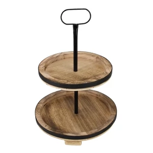 Tál Fa kínálótál 2 szintes 45cm