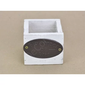 Fa ládika fehér kocka 8x8x7cm-es CRL7459 [5998997714237]