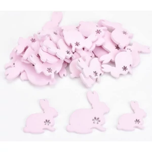 Nyúl mini fa 4cm virágmintás, pink 30db/csomag [5998997743312]