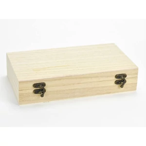 Fa szivardoboz natúr kétkallantyús fedélel 23x13x5cm-es dekorálható GRAVÍROZHATÓ!