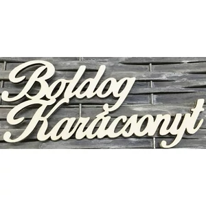 Fatábla felirat Boldog Karácsonyt fehér 15cmx7cm