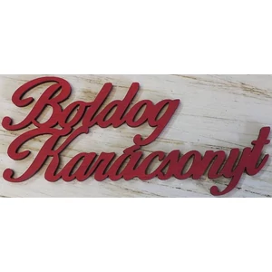 Fatábla felirat Boldog Karácsonyt piros 15cmx7cm