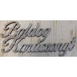 Fatábla felirat Boldog Karácsonyt szürke 15cmx7cm