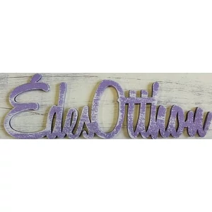 Fatábla felirat Édes Otthon koptatott lila 5x15cm