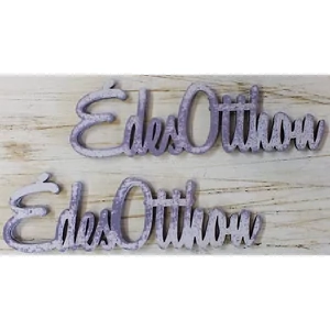 Fatábla felirat Édes Otthon koptatott lila 2db/cs
