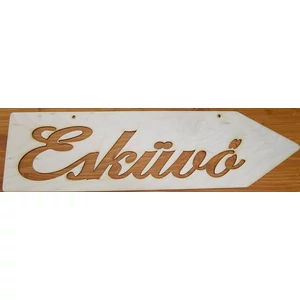 Fatábla felirat Esküvő nyíl - jobbra mutató 50cm