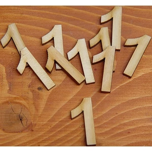Fatábla felirat, Fa figura 1 natúr szám 3cm 10db/cs