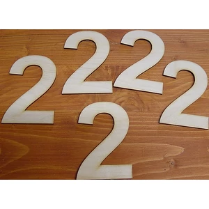 Fatábla felirat, Fa figura 2 10cm Fa szám 5db/cs