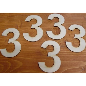 Fatábla felirat, Fa figura 3 10cm Fa szám 5db/cs