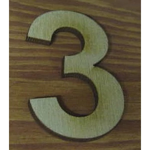 Fatábla felirat, Fa figura 3 natúr szám 5cm 10db/cs