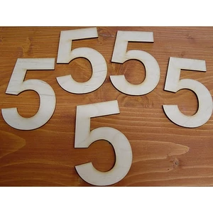Fatábla felirat, Fa figura 5 10cm Fa szám 5db/cs