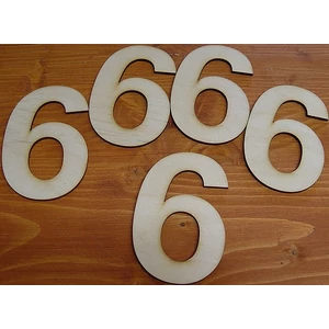 Fatábla felirat, Fa figura 6 10cm Fa szám 5db/cs