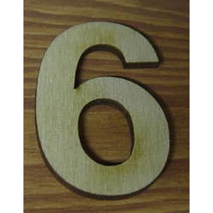 Fatábla felirat, Fa figura 6 natúr szám 5cm 10db/cs