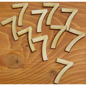 Fatábla felirat, Fa figura 7 natúr szám 3cm 10db/cs