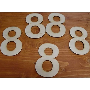 Fatábla felirat, Fa figura 8 10cm Fa szám 5db/cs