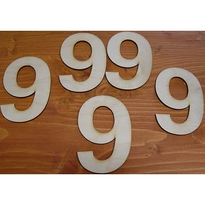 Fatábla felirat, Fa figura 9 10cm Fa szám 5db/cs